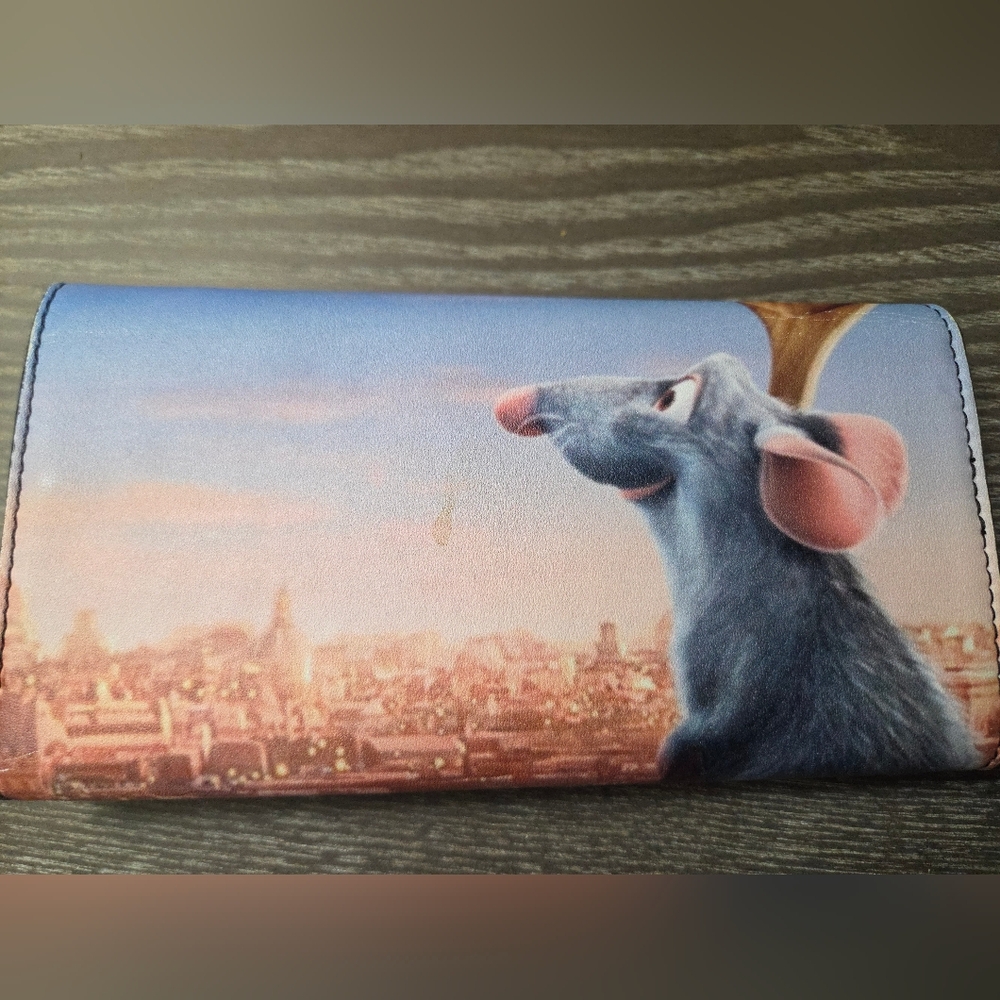 Remi Ratatouille Looking Over Paris Trifold Wallet